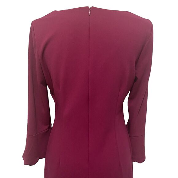 GLAMOUR 3/4 Bell Sleeve Sheath Dress Size 8 Fuchsia‎ Workwear Career NWT - Picture 5 of 11